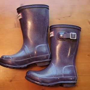 Purple Glitter Hunter Boots Toodler 9